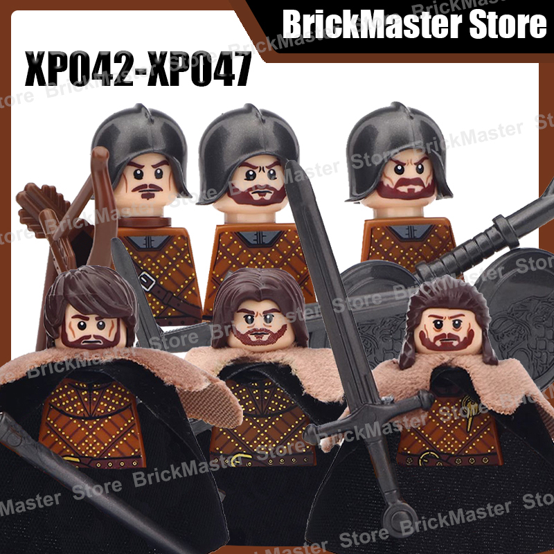 Lego Minifigure Holder - MOC Middeleeuwse Militaire Ridder Krijger Soldaat