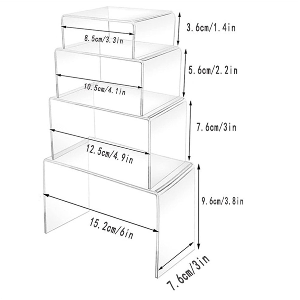 8-delige 2 sets kleine acrylve - Display Risers Set recensie en prijs